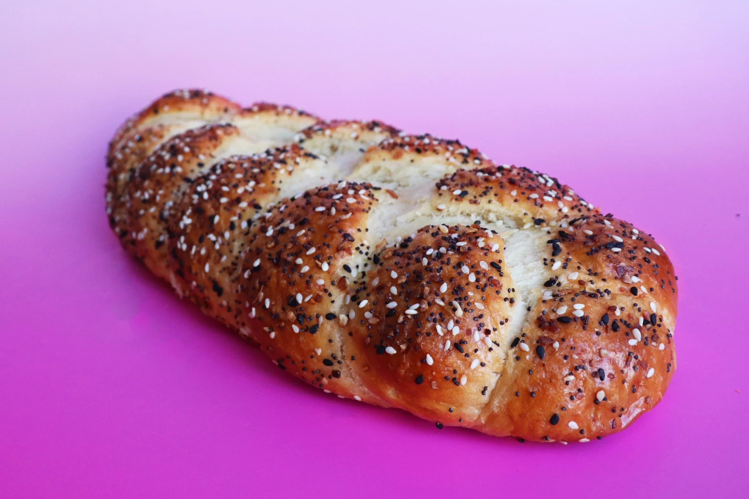 One fresh challah loaf